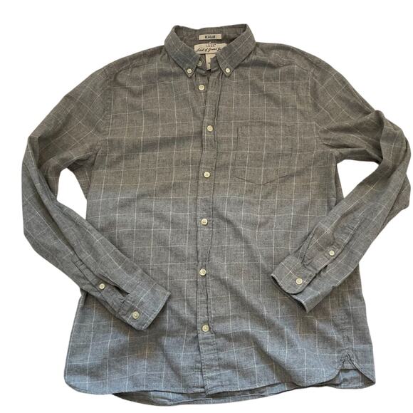 H&M Other - H&M LOGG Lightweight Flannel Gray & White Check/Windowpane Button Down Shirt, M